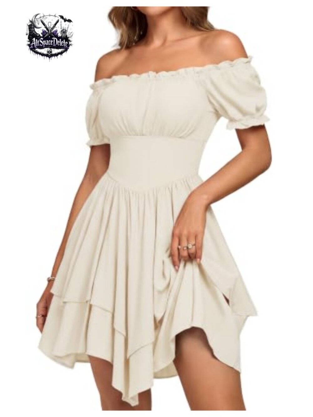 Renaissance Pirate Costume Off Shoulder Mini Dress Corset Waist